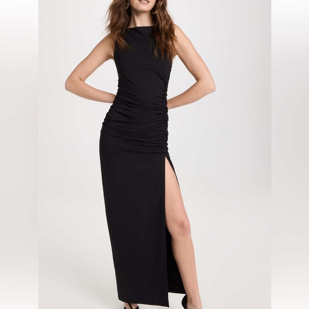 Susana Monaco sleeveless gathered slit dress size M